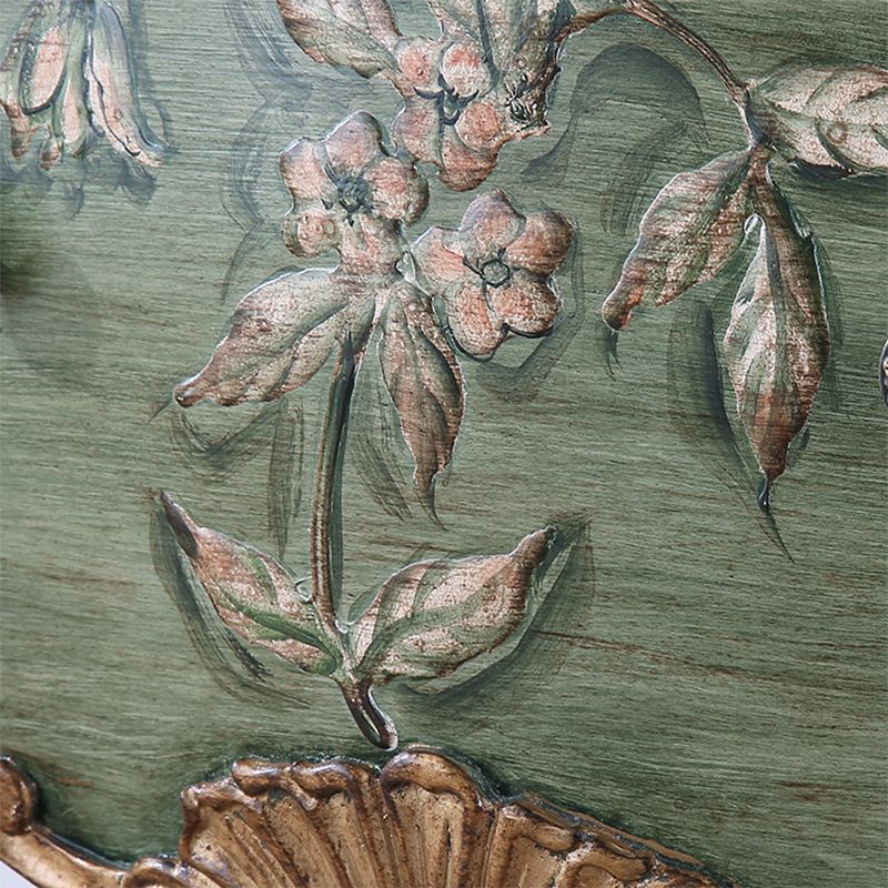 Mid-Century Modern Cabinet Fretwork Hand Painted Side Cabinet