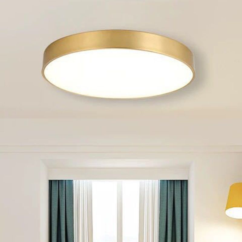 Round Flush Mount Ceiling Light 1 Light Metal Minimalist Flush Mount Ceiling Light for Bedroom