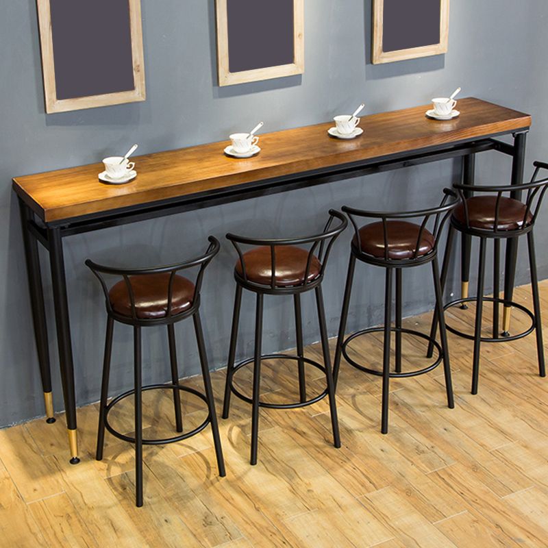Industrial Indoor Bar Stool Table Metal and Wood Bar Dining Table