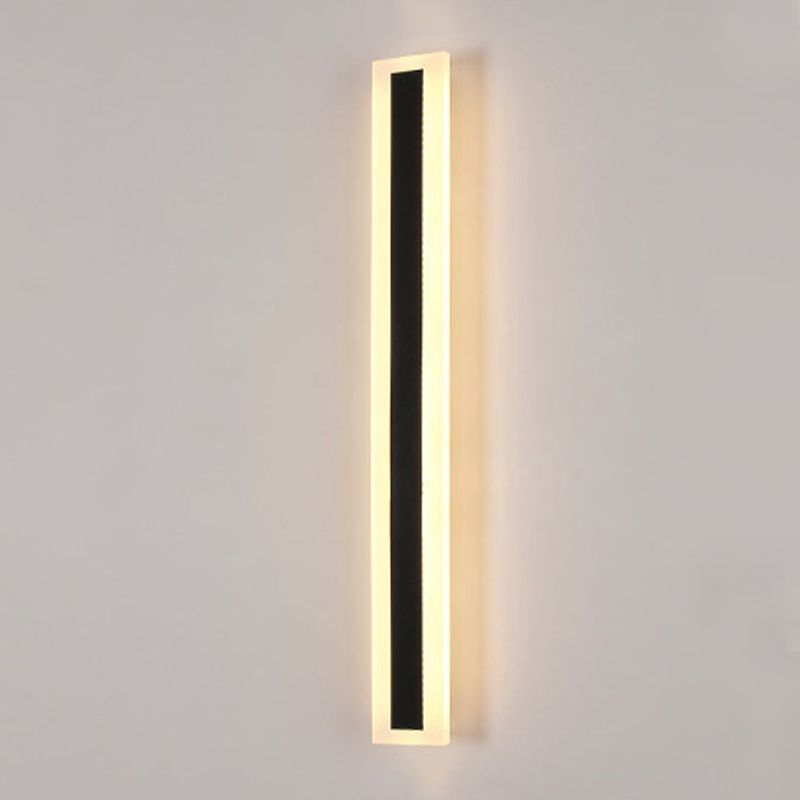 Linear Wall Mount Light Fixture Simple 1 Light Wall Lamps in Black