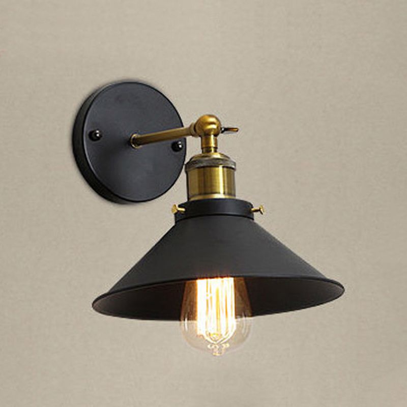 1-leichte Scheunenleuchte Leuchte Industrielle Schwarze Metall-Wandleuchten