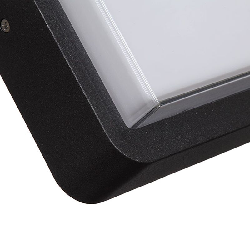 Luminaire carré encastré traditionnel à 1 lumière LED près du plafonnier avec abat-jour en plastique