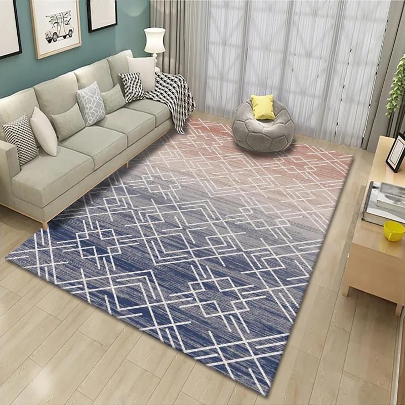 Apricot Modern Rug Polyester Geometric Patterns Rug Washable Rug for Living Room