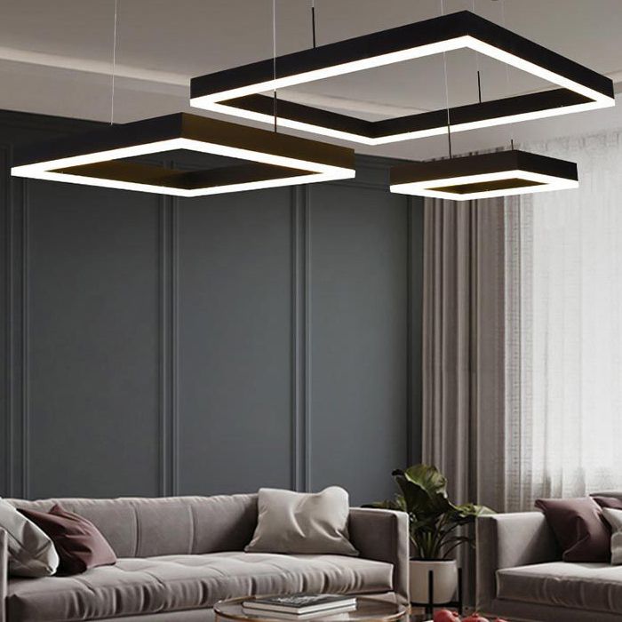 Funzione illuminazione del lampadario in metallo ciondolo per soggiorno moderno per soggiorno