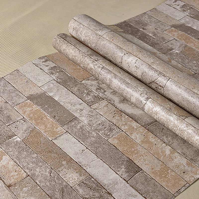 Distressed Brick Wallpaper Industrial Nostalgic Architecture Wall Decor in Dark Color