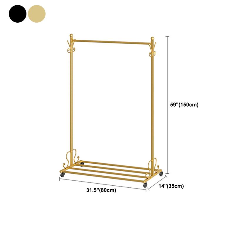 Modern Metal Hall Stand Hall Tree with Hooks Shelf Coat Hanger