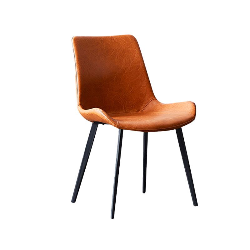 Industrial Faux Leather Dining Chairs Solid Back Chair for Kitchen