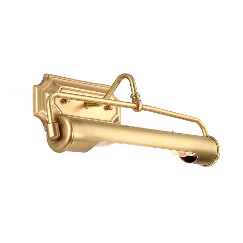 14" Long Metallic Bar Vanity Light Mid Century Modern Wall Mount Light in Brass