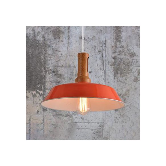 Luce sospesa da fienile elegante retrò 10 "/14" W 1 lampada a soffitto in metallo in metallo in bianco/nero per cucina