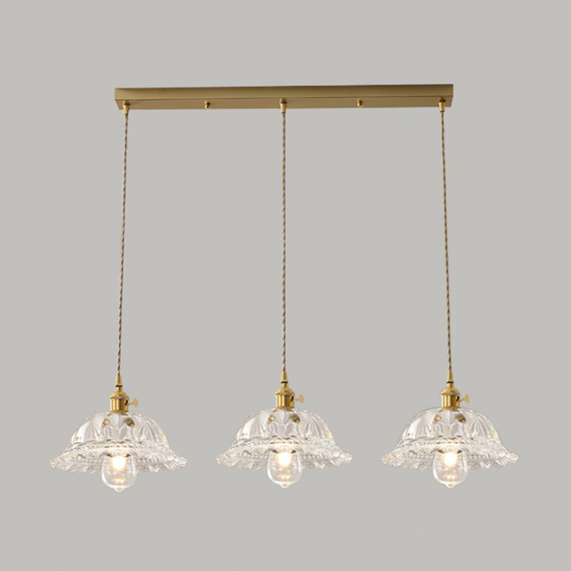 Pendre en verre en cuivre Fleur Fleur Pendre moderne pour salle à manger