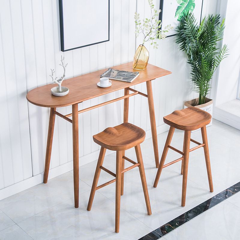 Glam 1/3 Pieces Bar Table Set Rectangle Wooden Counter Table for Home Use