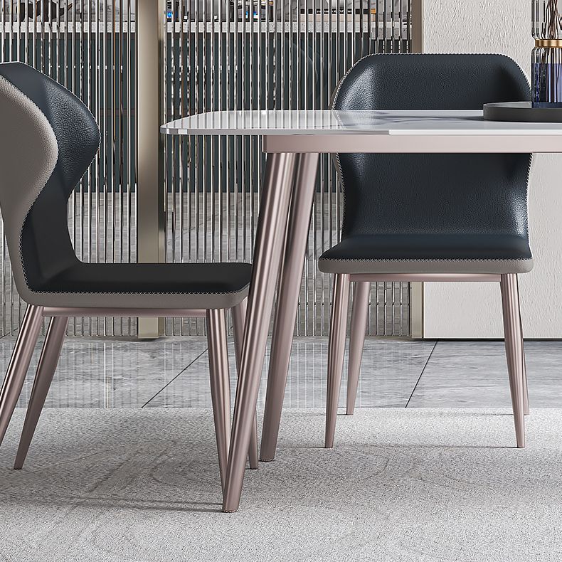 Modern Rectangle Sintered Stone Dining Table Set 1/4/5/7 Pieces Dining Set