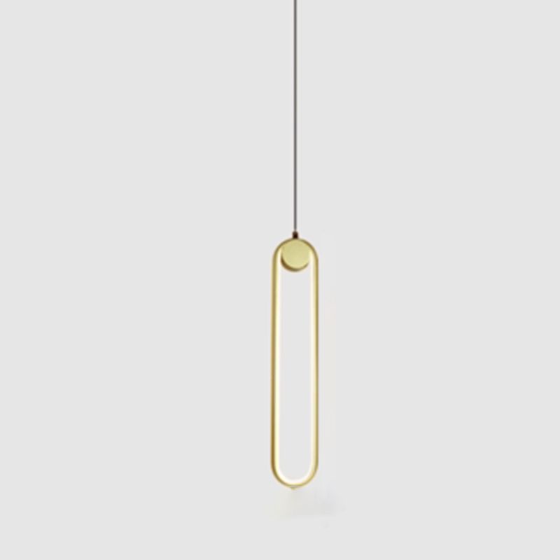 Luces colgantes minimalistas de metal Estilo moderno Lámpara colgante lineal de 1 luce para dormitorio
