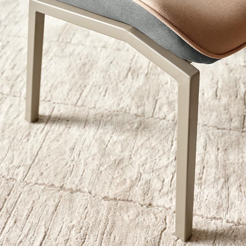 Modern Style Parsons Side Chair Indoor Dining Chair with Metal Base
