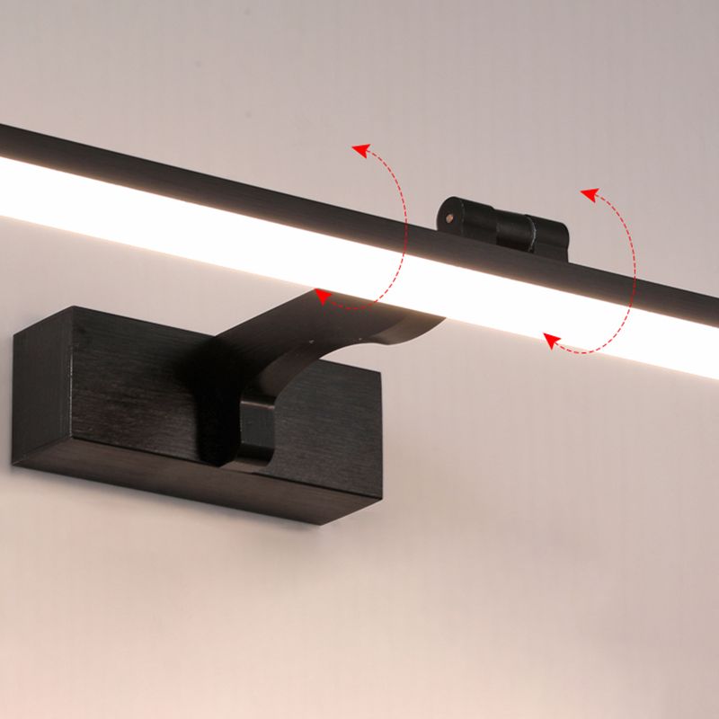 Simplicité Métal Miroir Straight Light Modern Aluminium 1 Applexion murale légère pour salle de bain