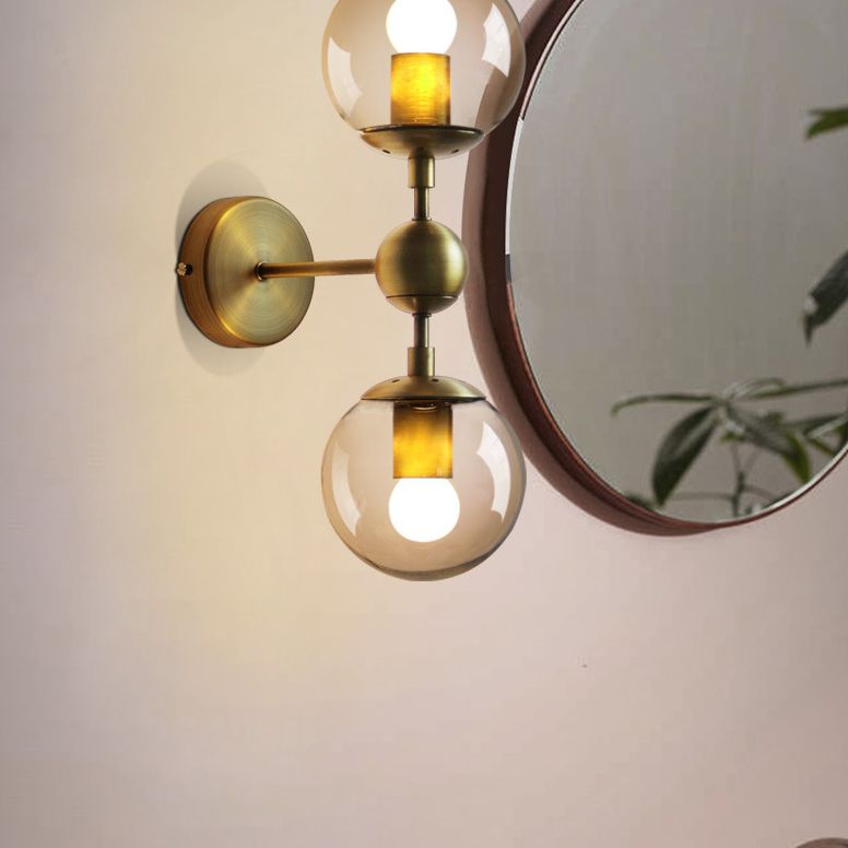 Spherical Wall Sconce Lights Nordic Retro Style Glass Sconces for Bedroom