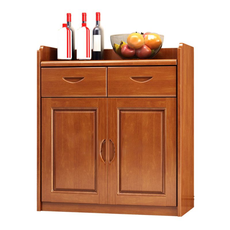 Solid Wood Buffet Table Modern Style Side Board with Cabinets and Drawers