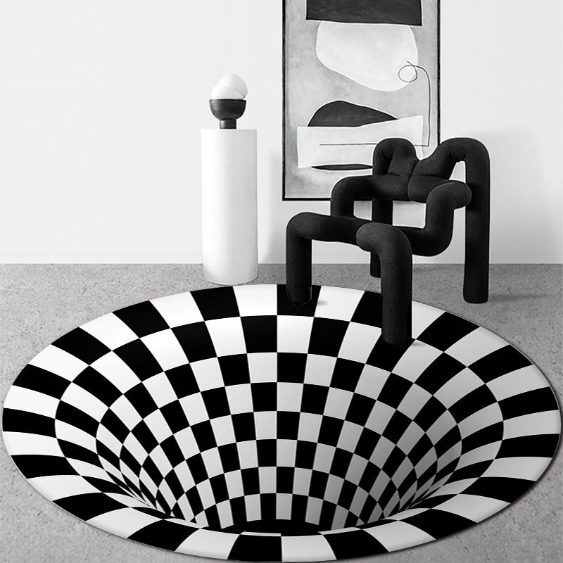 Wit Modern Rug Blending Geometrisch Tapijt Non-Slip Backing Rug voor de woonkamer