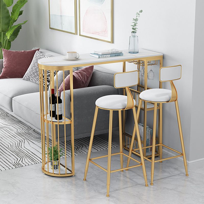Modern Living Room Counter Height Table Storage Sled Bar Height Cocktail Table