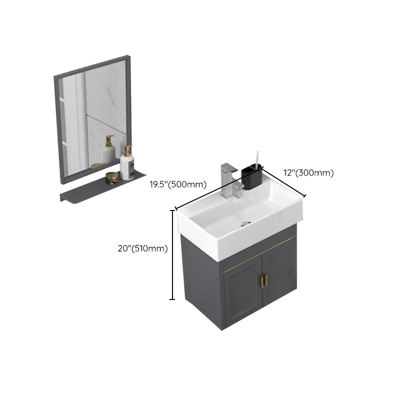 Modern Single Bath Vanity Wall Mount Ceramic Top Bathroom Vanity