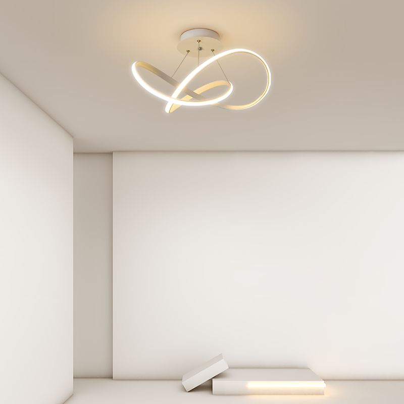 Geometry Line LED Ceiling Light Silicone Shade Modern Flush Mount Lamp for Bedroom