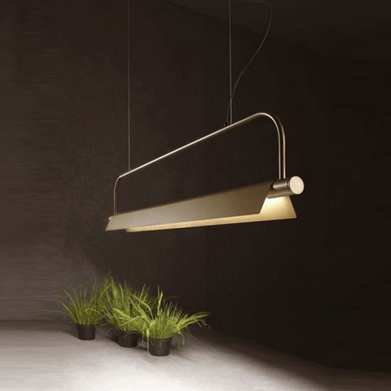 Single Modernism Golden Ceiling Light Metallic Kitchen Island Lighting for Foyer