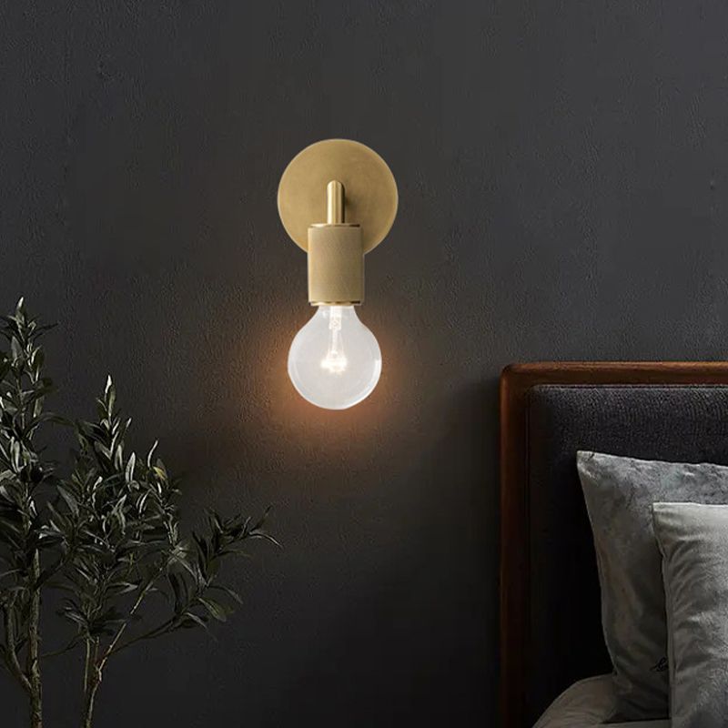 Minimalist Wall Light Fixture Modern Wall Light Sconce with Glass Shade for Bedroom