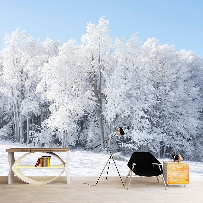 Photography Forest Mural Wallpaper for Living Room Wall Covering in Bright Color