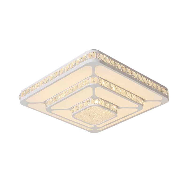 Facettiert Kristall Geometrie Deckenlampe Modernist LED Weiß Flush Mount Licht mit 3-Tier-Design