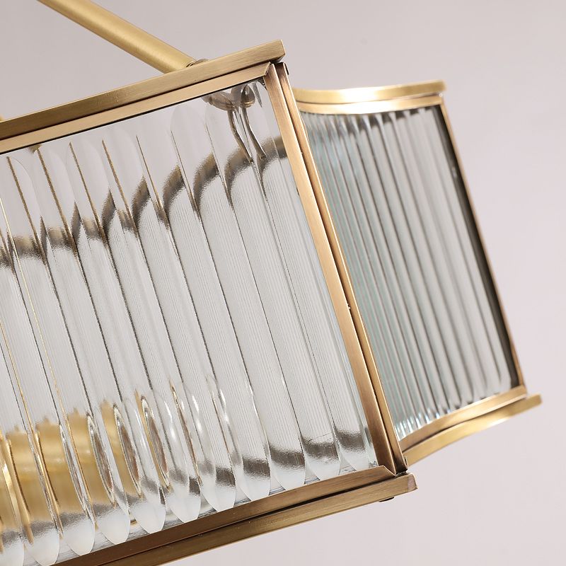 Lampada da soffitto a incasso esagramma oro Semplicità Lampada da incasso per camera da letto in vetro trasparente a coste