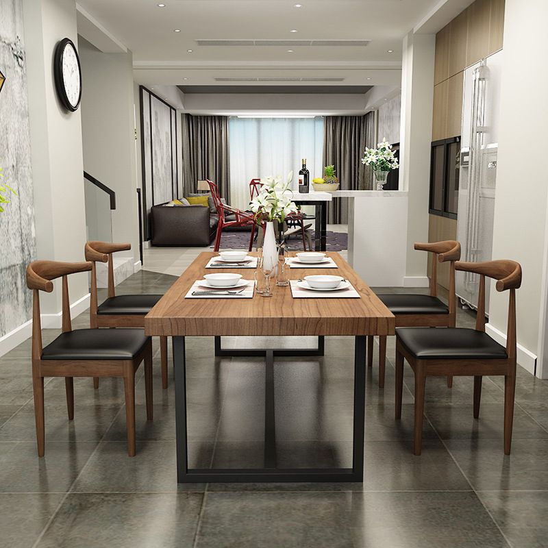 Modern 1/5/7 Pieces Dining Set Rectangle Pine Wood Dining Table for Cafe