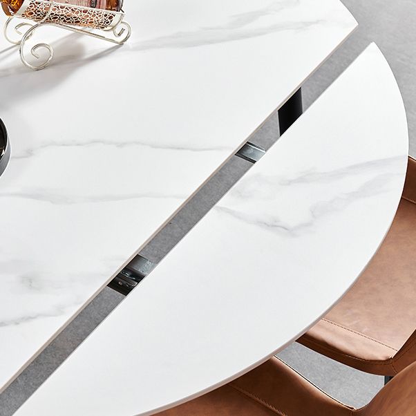 Table de salle à manger rectangulaire de 4 pieds en pierre de style Simplicity avec abattant