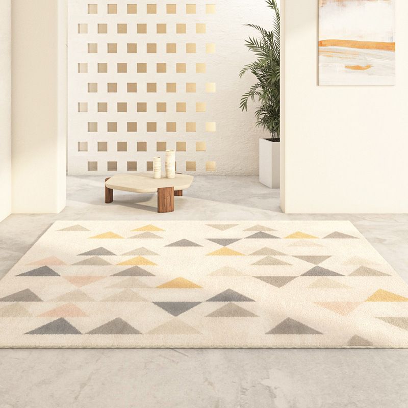 Green Simple Rug Polyester Color Block Indoor Rug Non-Slip Backing Rug for Drawing Room