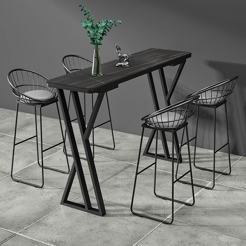 Modern Style Upholstered Counter Stool Low Back Bar Stool with Footrest