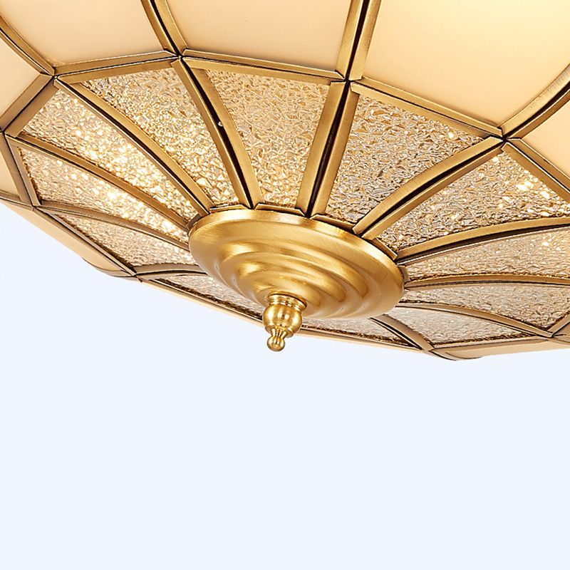 Lámpara montada en el techo Gold Schoolhouse Dormitorio de vidrio clásico cerca de la luz del techo