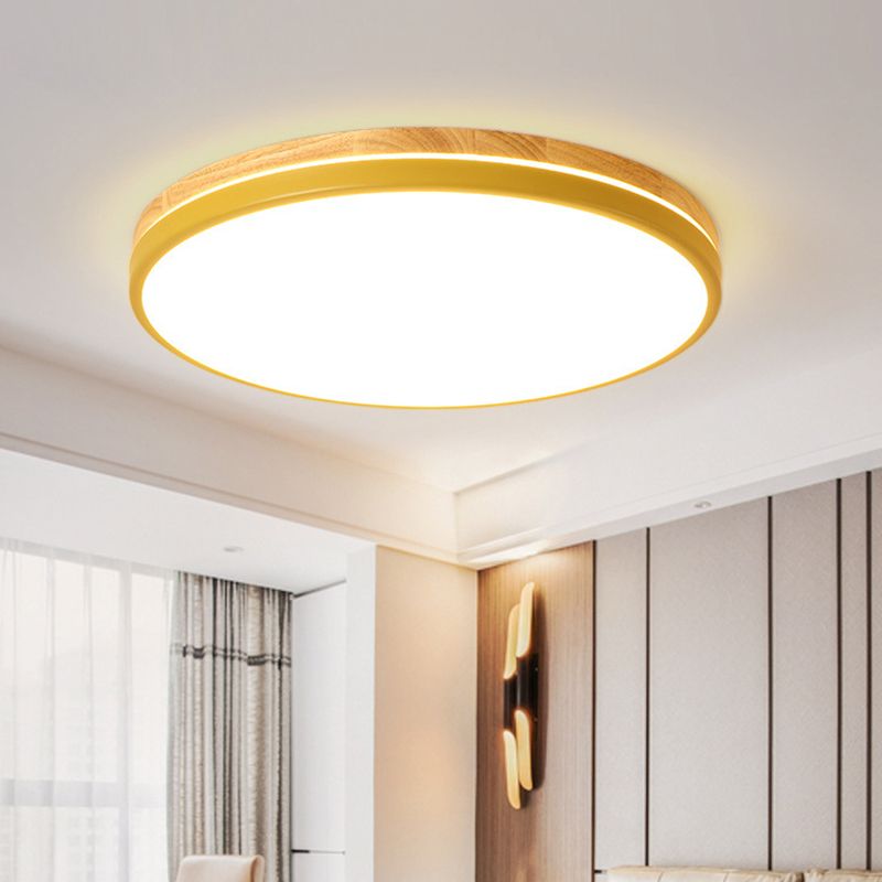 Ultrathin Round Hallway Flush Light Fixture Acrylic LED Macaron Ceiling Mounted Lamp
