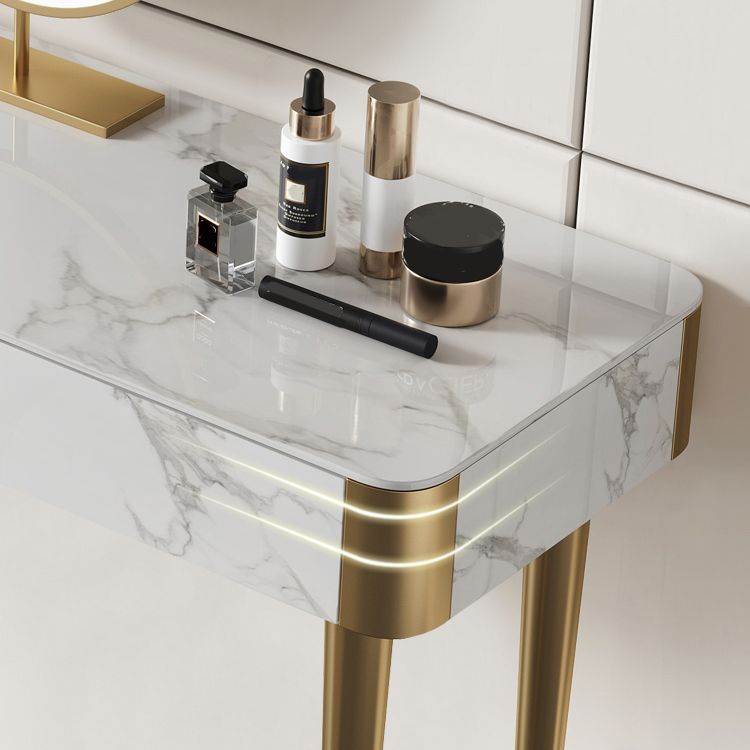 Luxurious Vanity Makeup Dressing Table Stool Set with 2 Drawers