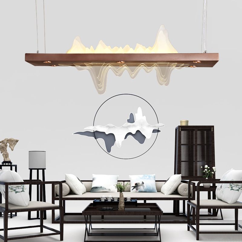 Squared Island Pendant LED Acrylic Modern Ceiling Pendant Light for Dining Room