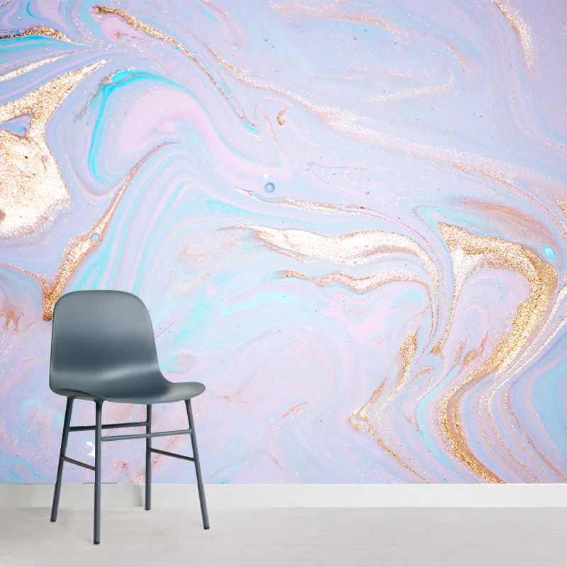 Stain Resistant Wave-Like Mural Contemporary Non-Woven Fabric Wall Decor, Custom Made