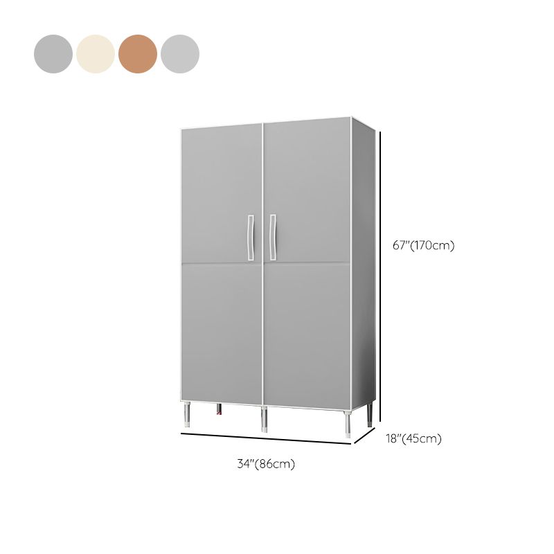 Hinged Wardrobe Cabinet Steel Wardrobe Armoire with Garment Rod
