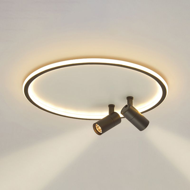 Plafonnier LED moderne en aluminium à montage encastré circulaire à angle réglable avec 2 spots