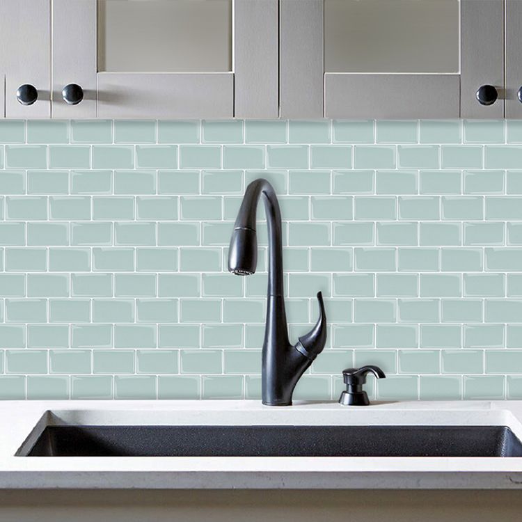 Plastic Peel & Stick Subway Tile Square Peel and Stick Backsplash Wall Tile