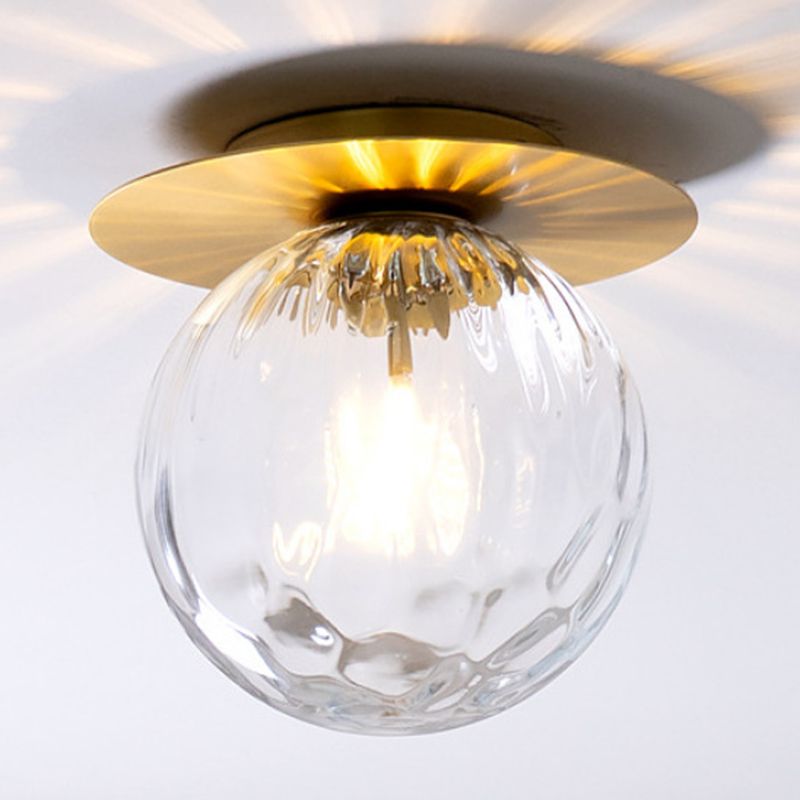 Modern Wall Sconce Metal Ball Shape Vanity Lamp with Glass Shade for Bathroom