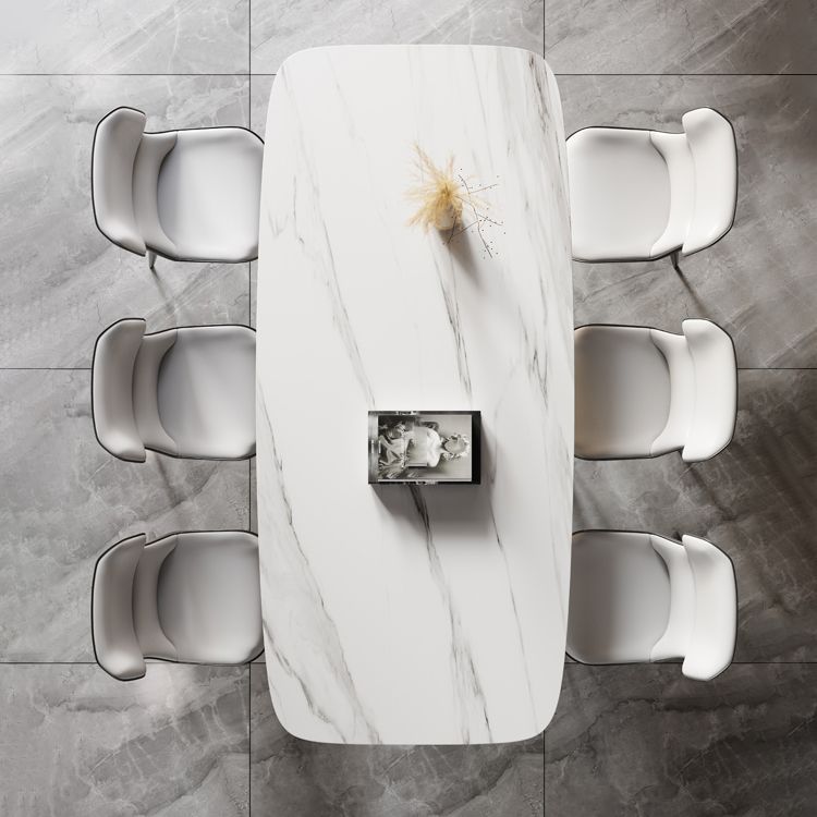 Glam Dining Table Set 1/4/5/7 Pcs Rectangle Dining Table with Wingback Chairs