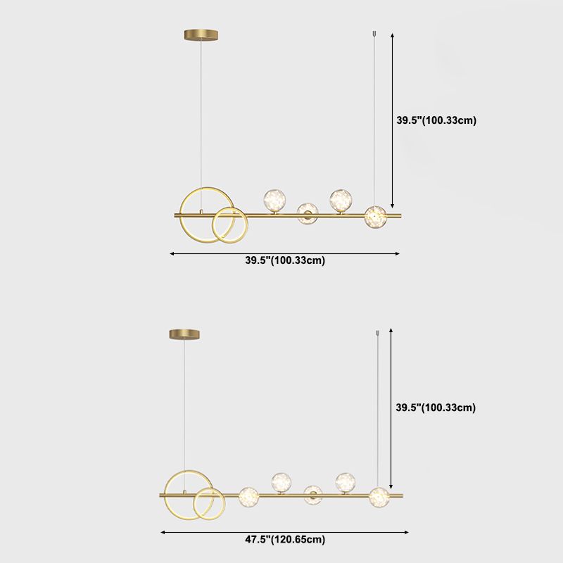 Modern Pendant Light Geometric Island Light Fixture Metal Island Lights in Gold