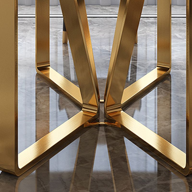 Traditional Luxury Metal Base Table Rectangle Dinner Table for Home