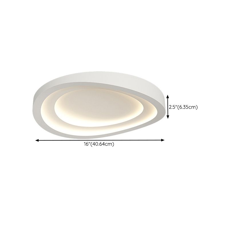Modernism Flush Mount Ceiling Light White Flush Lighting with Metal for Bedroom