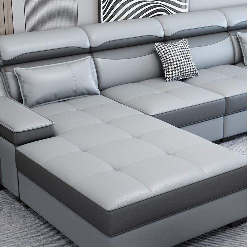 133.86"D x 70.87"W x 35.43"H Modern Removable Cushions Scooped Arm Sectionals with Storage