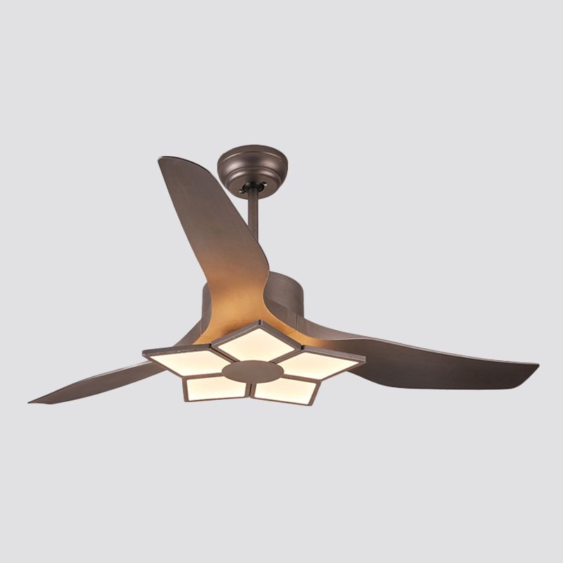 50 "breite acrylgeometrische halbflütige leichte modernistische LED -Lüfterlampe, 5 Klingen