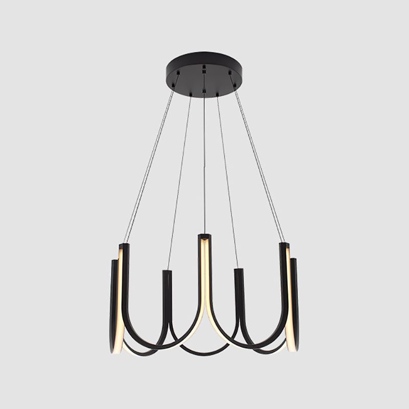 Nordic Aluminum Chandelier Geometric Multi Light Hanging Light for Restaurant